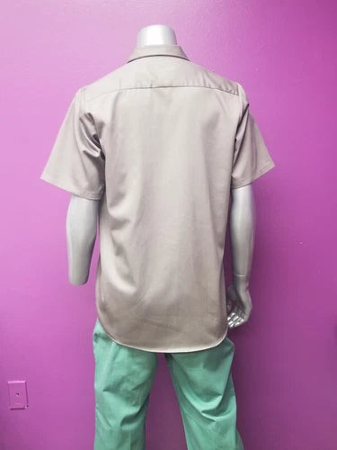 100% COTTON SHORT SLEEVE GRANITE GRAY SHIRTS MED, L, XL, 5X WORK UNIFORM BUTTON