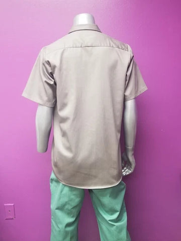 100% COTTON SHORT SLEEVE GRANITE GRAY SHIRTS MED, L, XL, 5X WORK UNIFORM BUTTON